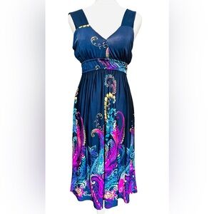 Elegant Multicolor Paisley Maxi Dress